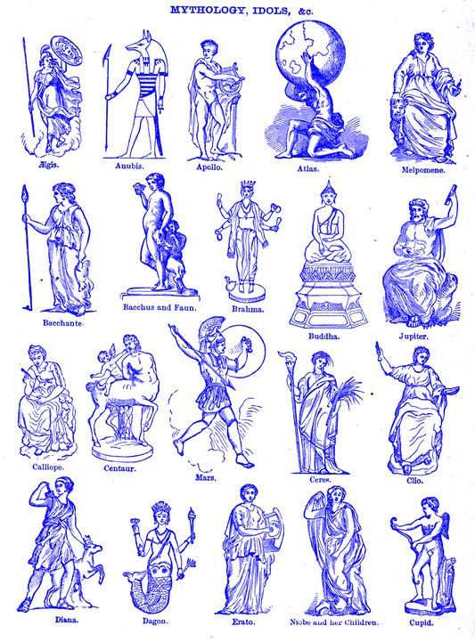 Mythology, idols etc. A dictionary of the English language, 1895 - Postcard