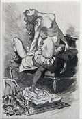 The Plunger, Illustration from La Grande Danse macabre des vifs by Martin van Maele, 1905 - postcard