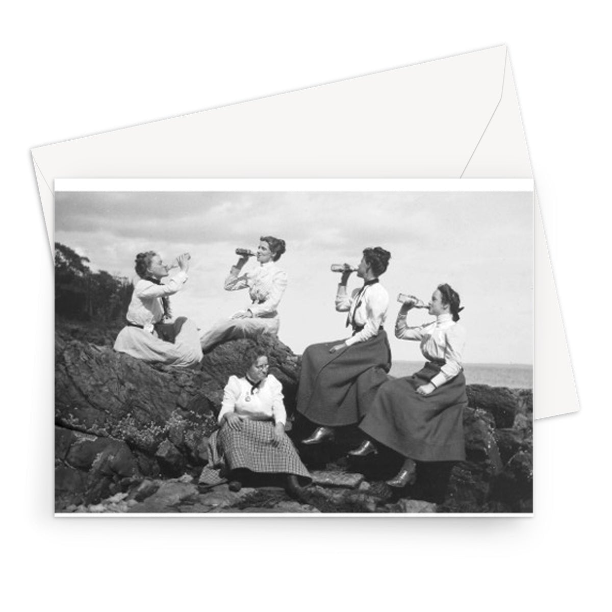 Picnic at Sherman's Point by Theresa Babb - 1900 Greeting Card