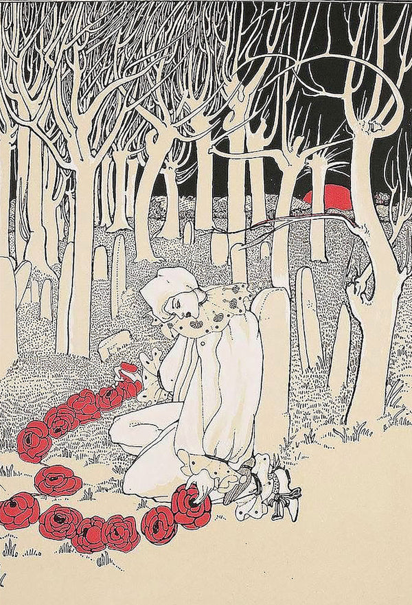 Pierrot and Pierette by Mabel Dearmer, 1897 - Postcard