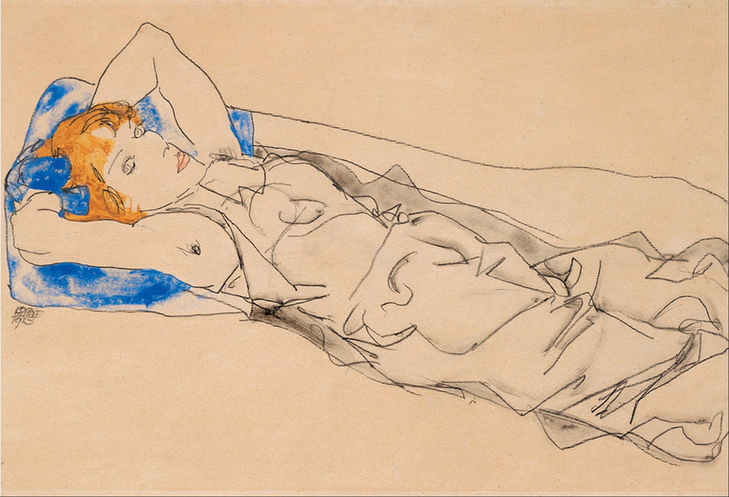 Portrait of Wally Neuzil by Egon Schiele, c. 1910  - postcard