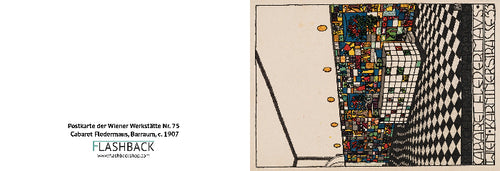 Postkarte der Wiener Werkstätte Nr. 75- Cabaret Fledermaus, Barraum - postcard