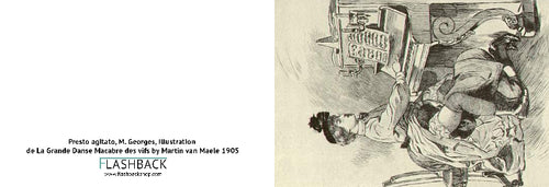 Presto agito, Illustration from La Grande Danse macabre des vifs by by Martin van Maele, 1905 - postcard Classic Postcard