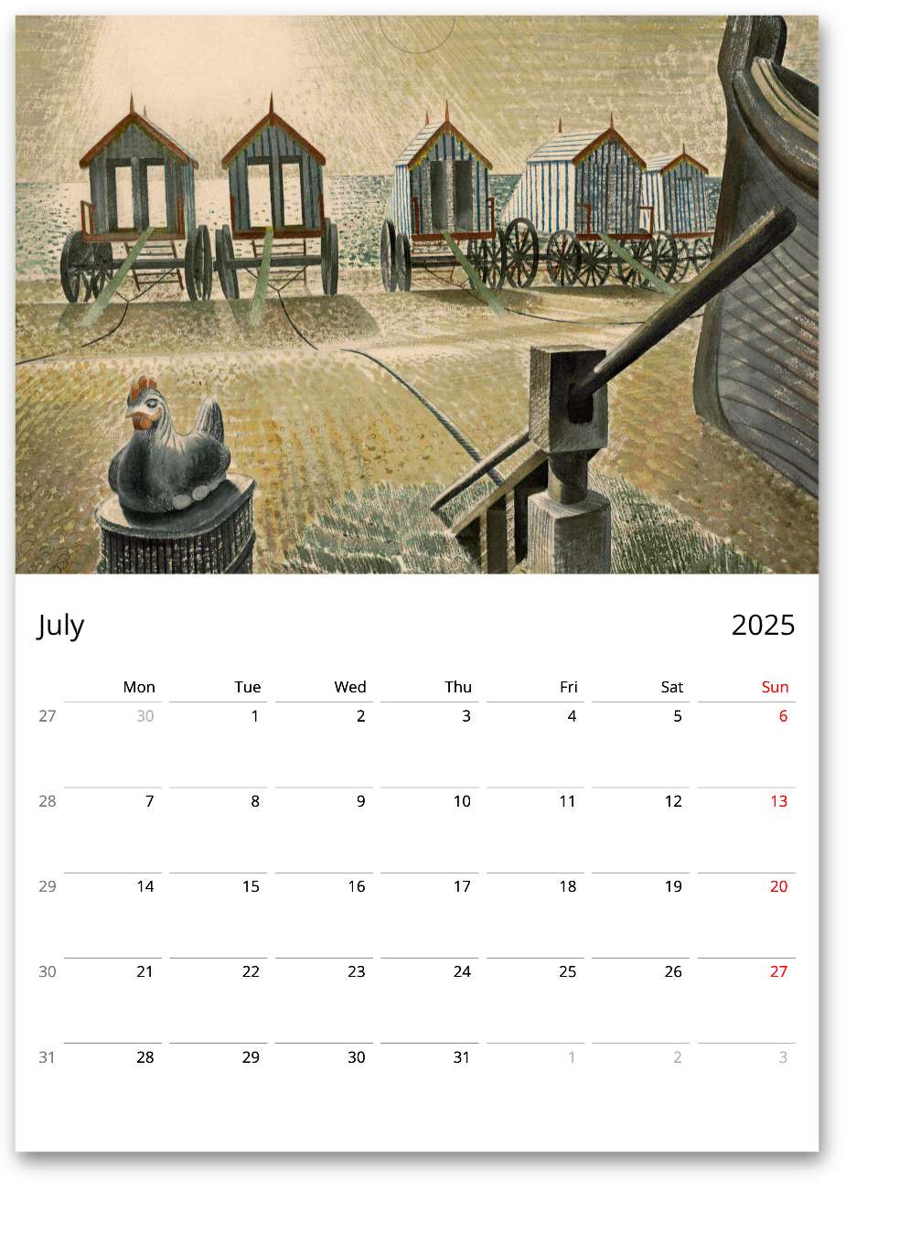 December Eric Ravilious Eric Ravilious Calendar 2025 – Flashback Shop