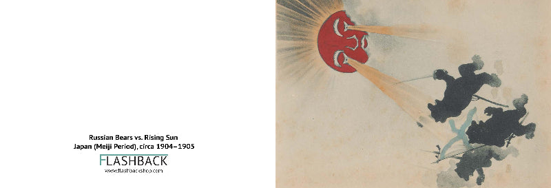 Russian Bears vs. Rising Sun. Culture, Japan circa 1904 - postcard
