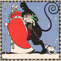 Saint Nicholas and the Krampus by Josef Diveky  for the Wiener Werkstätte, 1909  - square greeting card Greeting Card