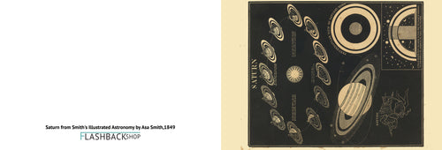 Saturn from Smith's Illustrated Astronomy by Asa Smith,1849 - Postcard