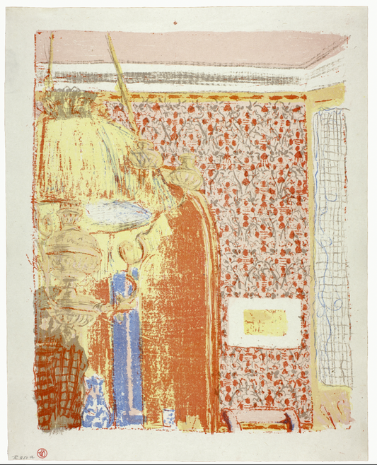 Interior with Pink Wallpaper II, plate six from Landscapes and Interiors Edouard Vuillard - 1899