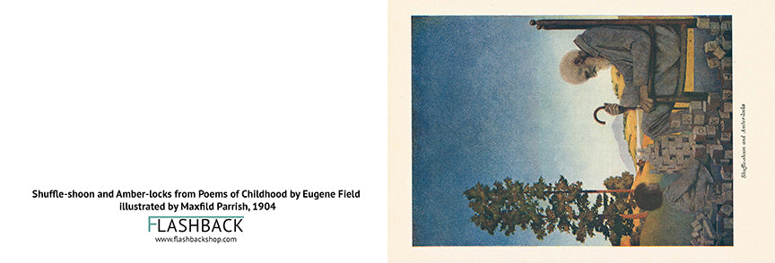 Shuffle-shoon and Amber-locks from Poems of Childhood by Eugene Field illustrated by Maxfild Parrish, 1904 - Postcard