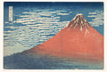 South Wind, Clear Sky (Gaifū kaisei), also known as Red Fuji, from the series Thirty-six Views of Mount Fuji (Fugaku sanjūrokkei) by Katsushika Hokusai  ca. 1830–32 - postcard