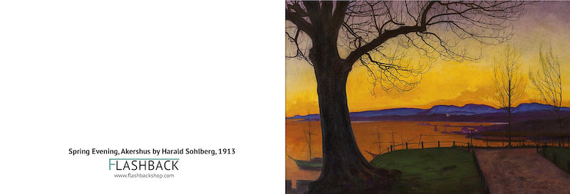 Spring Evening, Akershus by Harald Sohlberg, 1913 - Postcard