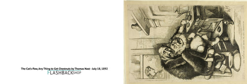 The Cat’s-Paw, Any Thing to Get Chestnuts by Thomas Nast - July 18, 1892 - Postcard
