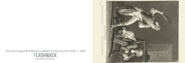 El Cully azotado por una mujer para despertar a su demonio, de John Smith, c. 1680 - Postal