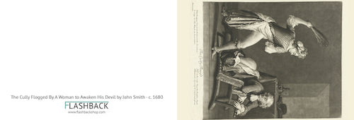 El Cully azotado por una mujer para despertar a su demonio, de John Smith, c. 1680 - Postal