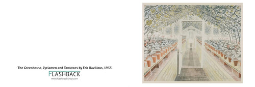 El invernadero, el ciclamen y los tomates de Eric Ravilious, 1935 - postal