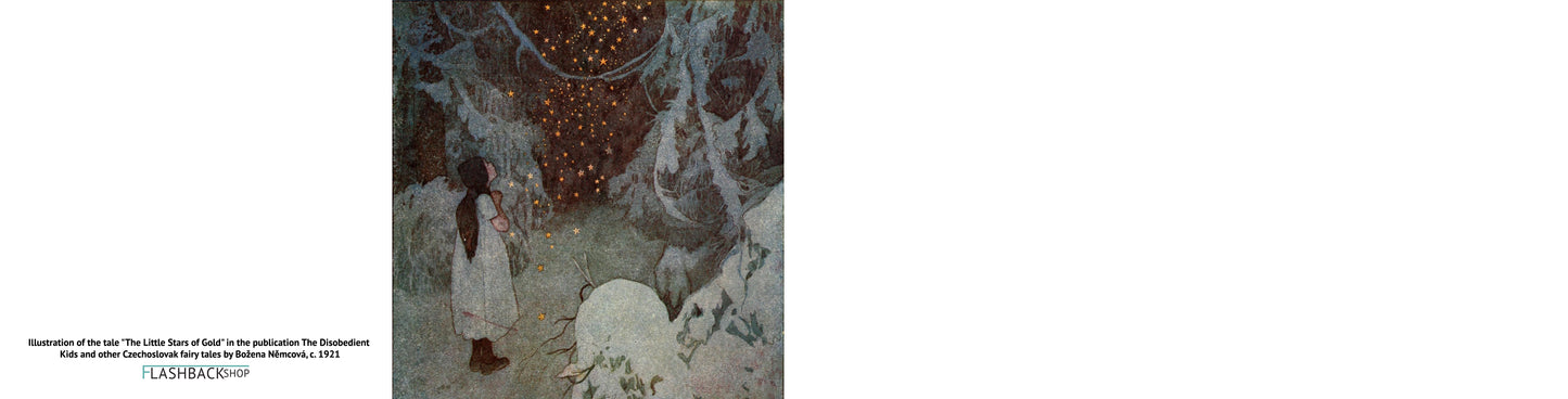The Little Stars of Gold from The Disobedient Kids and other Czechoslovak fairy tales by Božena Němcová, before 1921 - Square Greeting Card