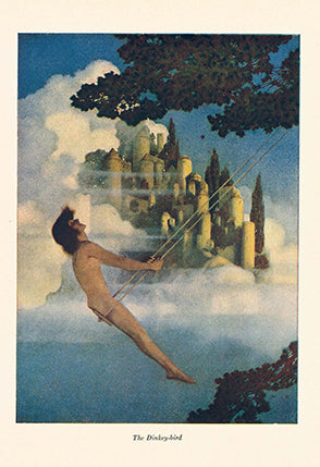 The Dinkey-bird from Poems of Childhood by Eugene Field illustrated by Maxfield Parrish, 1904 - postcard