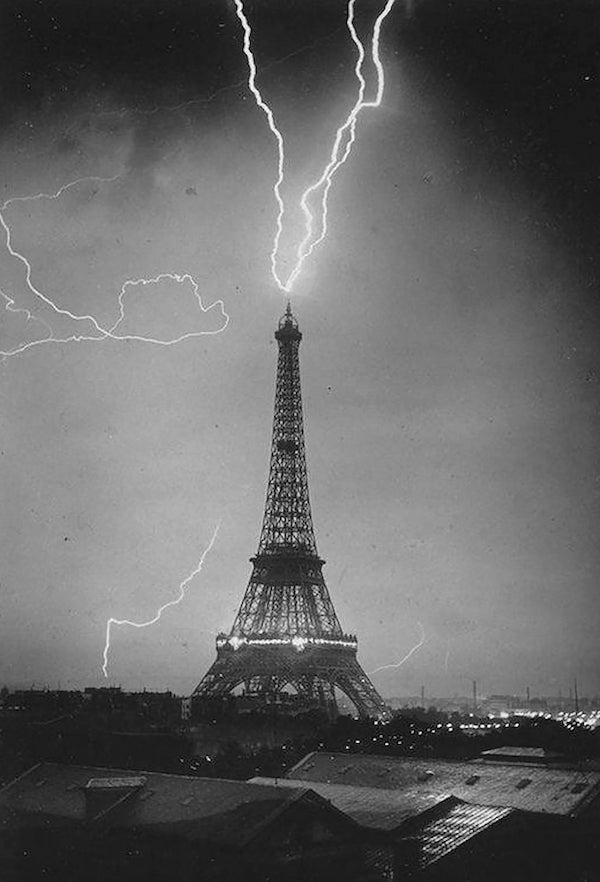 The Eiffel Tower, 9.20 p.m. June 3rd 1902 by M.G. Loppé - Postcard