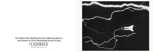 The Empire State Building during a lightning storm in the Summer of 1934 by John P. Gaty - Postcard