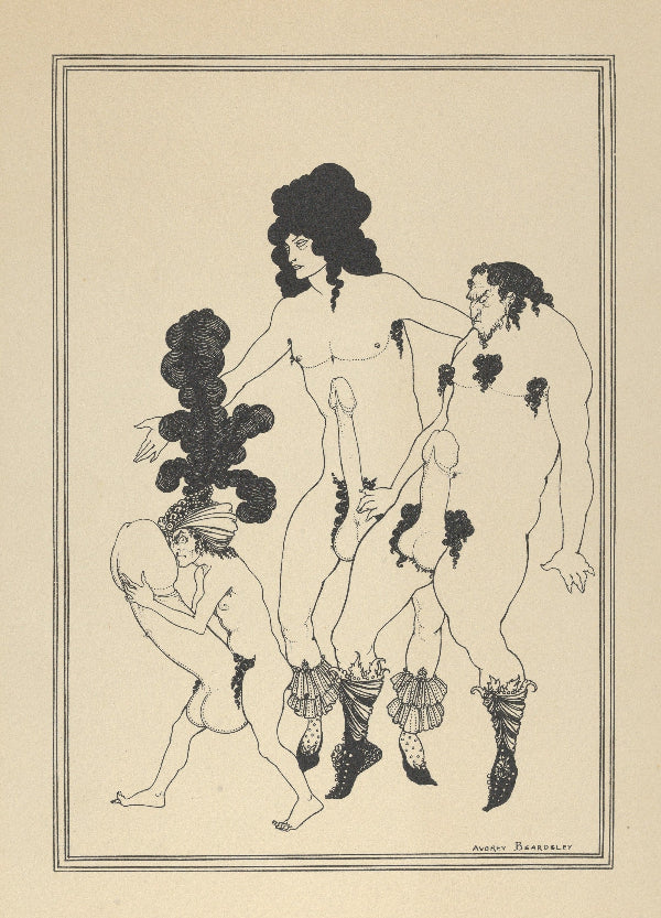 The Lacedaemonian Ambassadors by Aubrey Beardsley from the Lysistrata by Aristophanes, 1896 - postcard