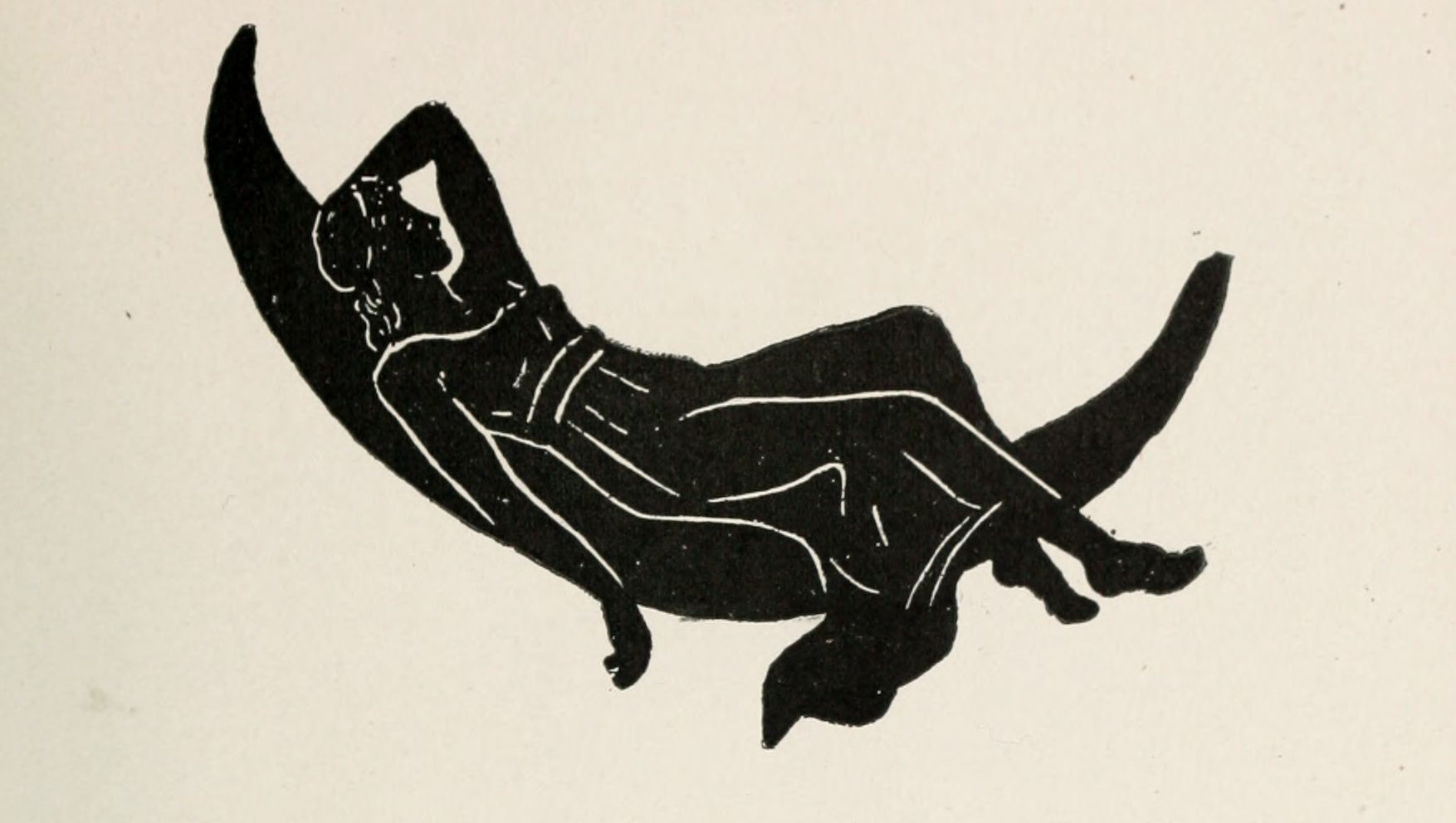 Using the Moon for a Bed, Earthology, 1901 - Postcard