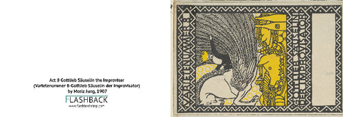 Variety Act 8 Gottlieb Säuselin the Improviser (Varietenummer 8-Gottlieb Säuselin der Improvisator) by Moriz Jung, 1907 - postcard