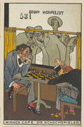 The Chess Players (Wiener Café- Die Schachspieler) by Moriz Jung Austrian, 1911 - Postcard