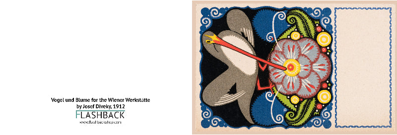 Vogel und Blume for the Wiener Werkstätte  by Josef Diveky, 1912 - postcard