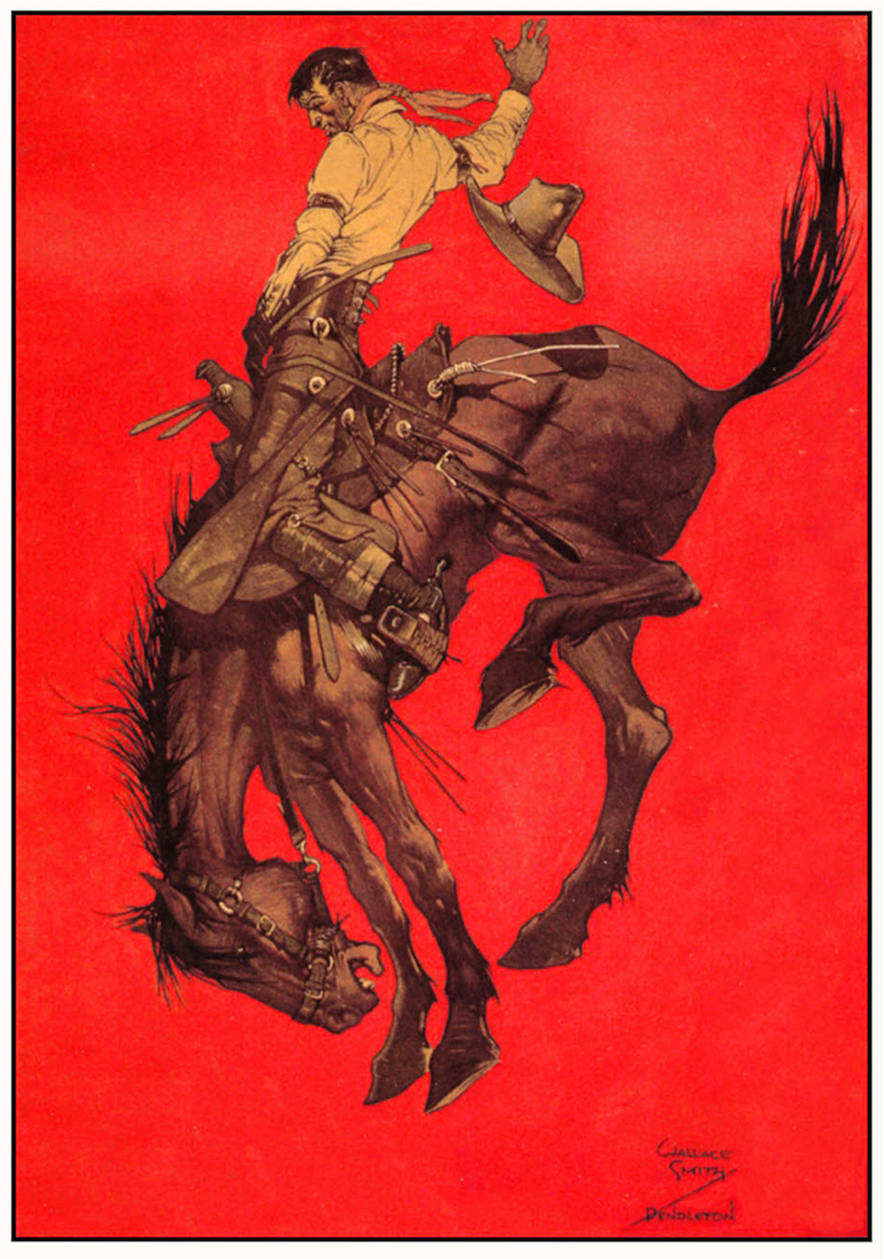 Wallace Smith illustration for Pendleton Round Up Association - postcard