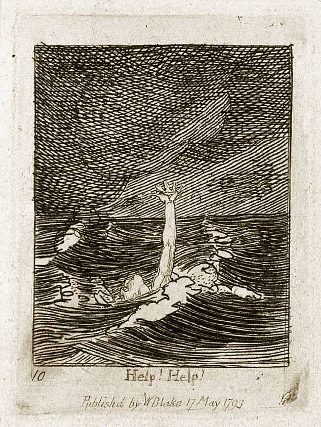 Hel! Help!, Plate 12 from For Children. The Gates of Paradise by William Blake, 1793 - Postcard