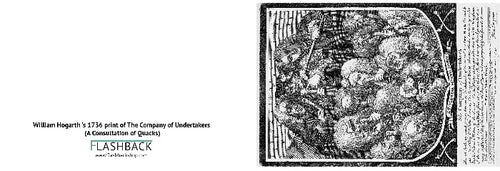 William Hogarth 's 1736 print of The Company of Undertakers (A Consultation of Quacks) - postcard