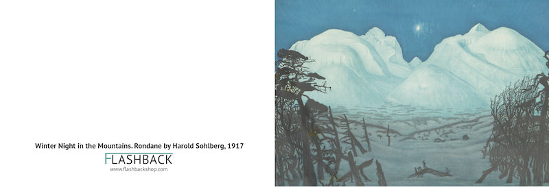 Noche de invierno en las montañas, Rondane de Harold Sohlberg, 1917 - postal