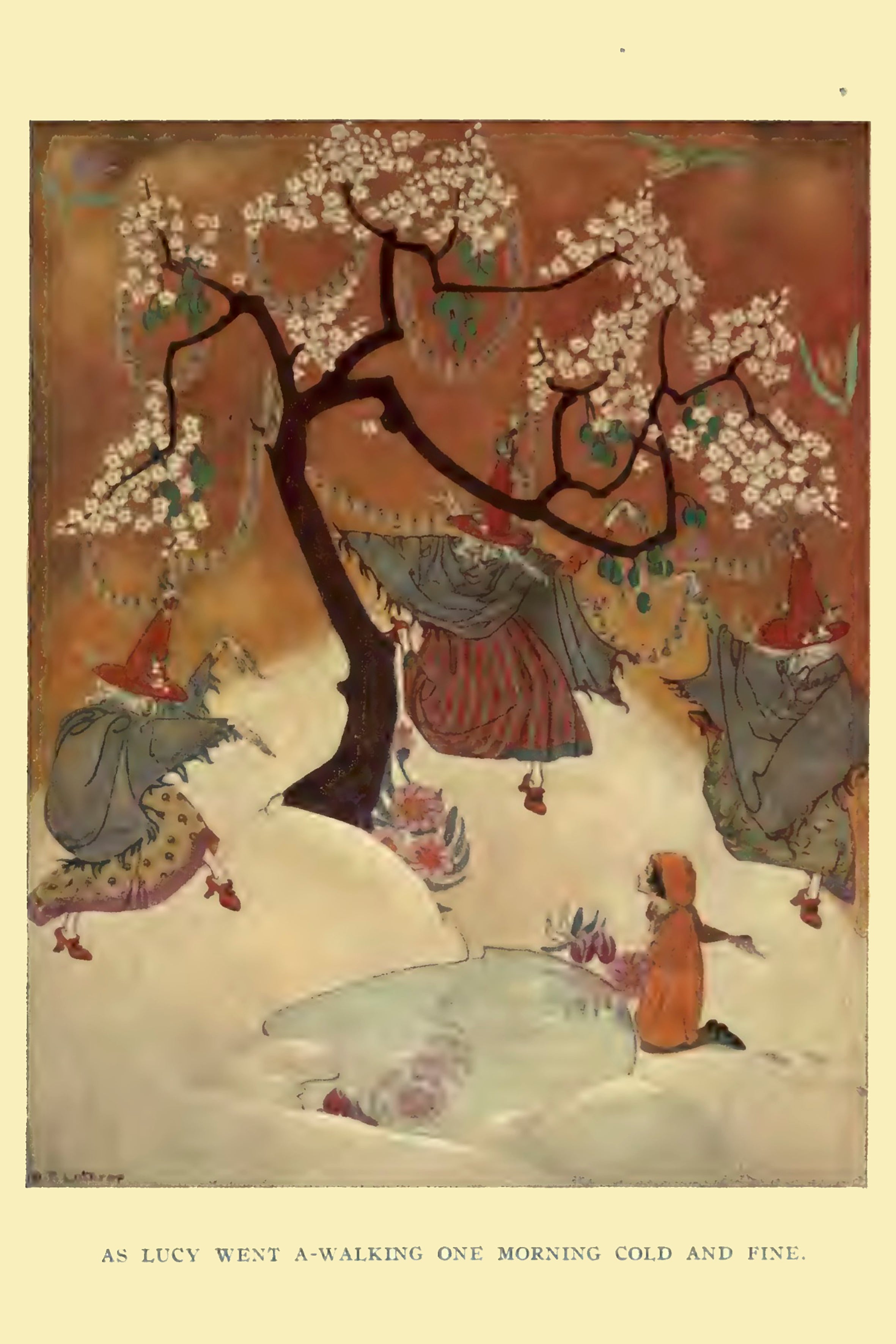 Witches by Dorothy Lathrop for Down-Adown-Derry by Walter de la Mare, 1922 - postcard