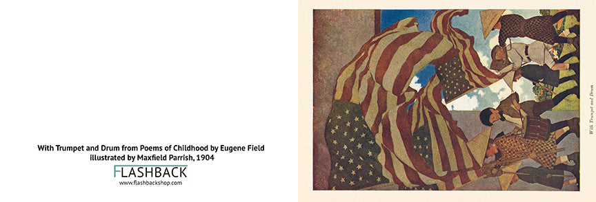 With Trumpet and Drum from Poems of Childhood by Eugene Field illustrated by Maxfield Parrish, 1904 - Postcard