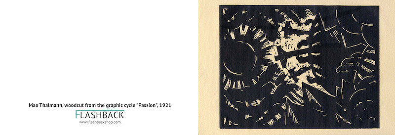 Woodcut from the graphic cycle "Passion" by Max Thalmann, 1921 -  Postcard