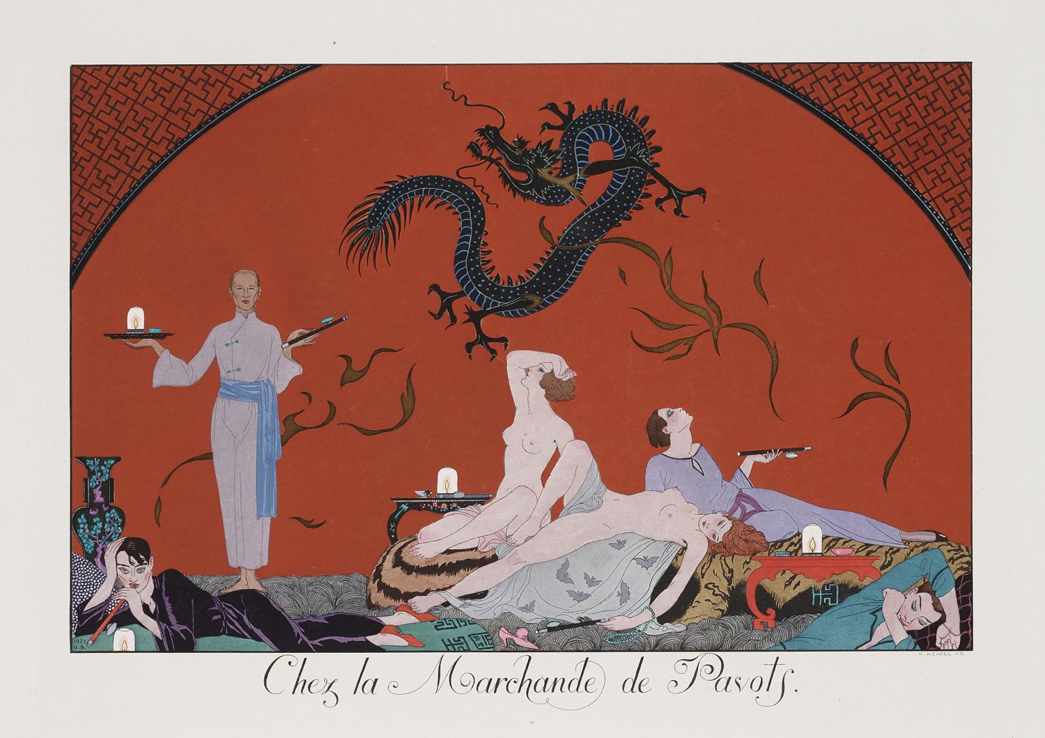 Chez la Marchande de Pavots. Plate no. 8 by George Barbier 1920