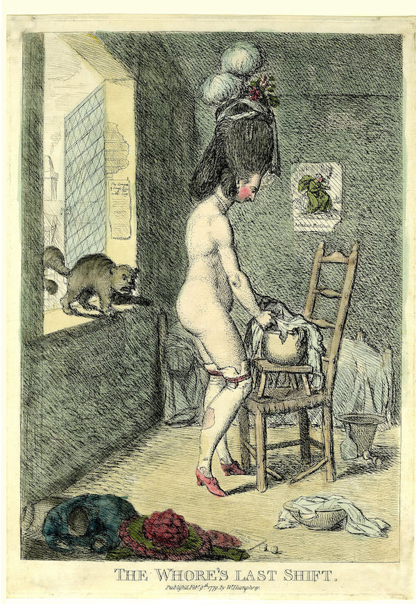 The Whore's Last Shift by James Gilray, 1779  - Postcard