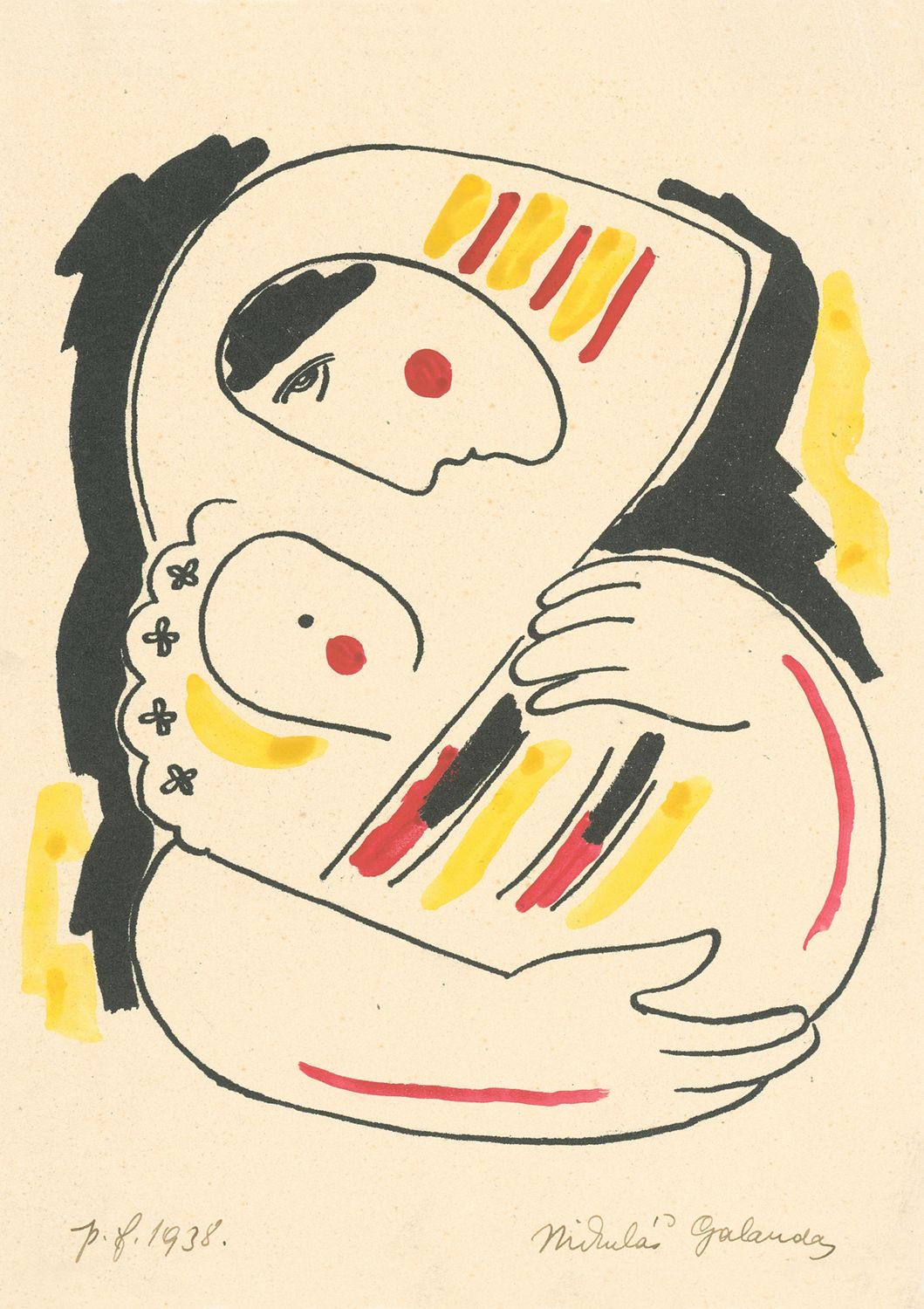 Mother And the Baby by Mikulas Galand 1938 A1