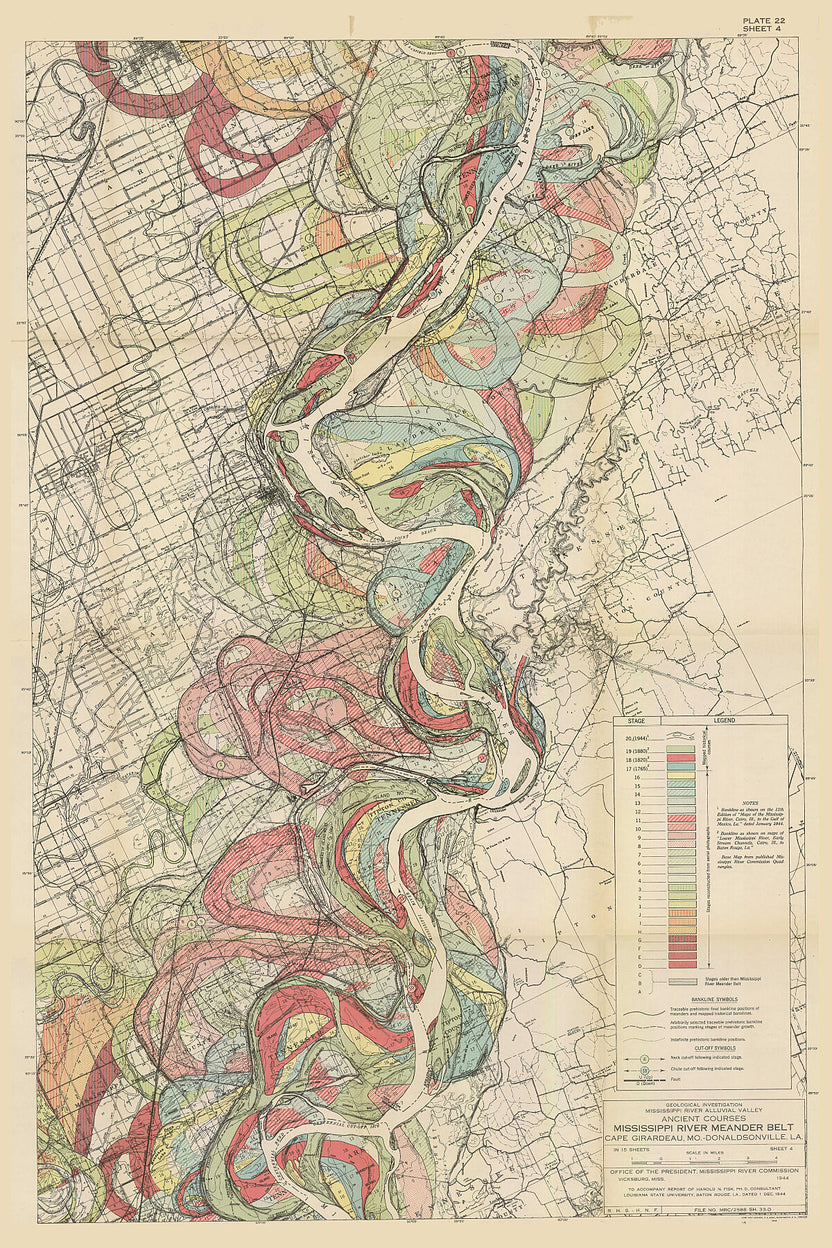 Harold Fisk's Mississippi River Maps 04, 1944 – Flashback Shop