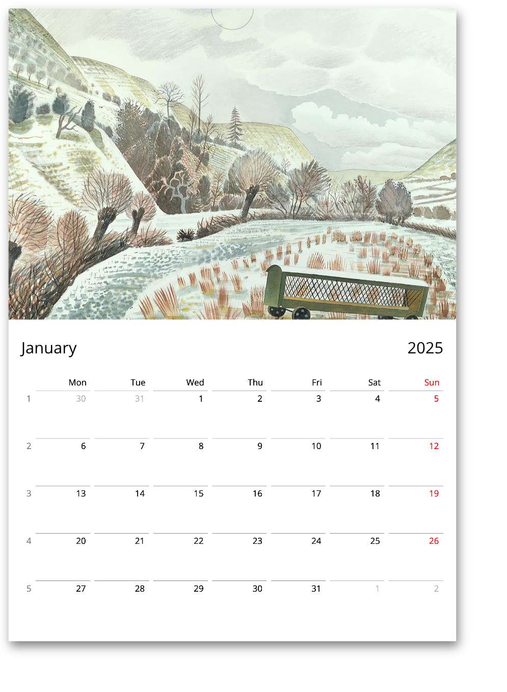 Eric Ravilious Calendar 2025 – Flashback Shop