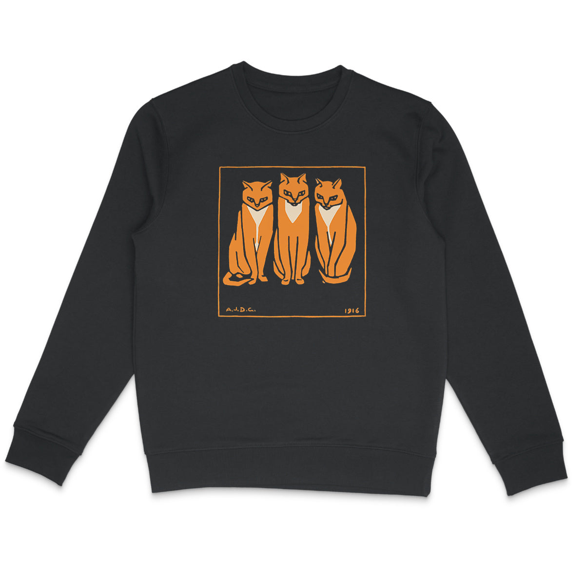 3 cats  Julie de GraagWoodcut cat (1917) by Julie de Graag - sweatshirt