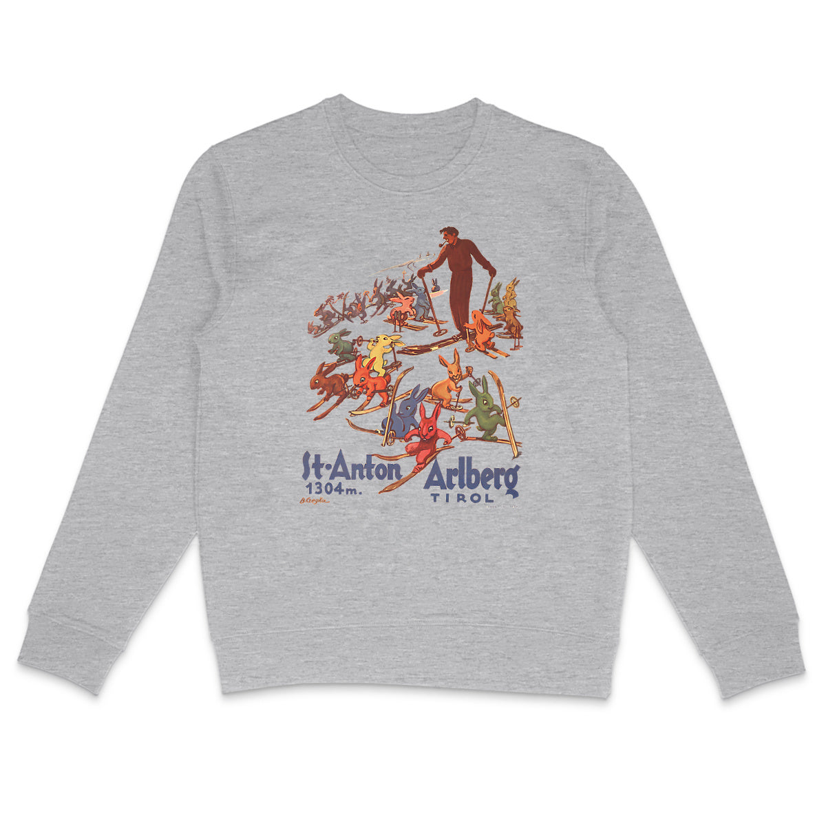 Arlberg Poster with Austrian ski pioneer Hannes Schneide by Beta Czegka, 1934 - Sweatshirt