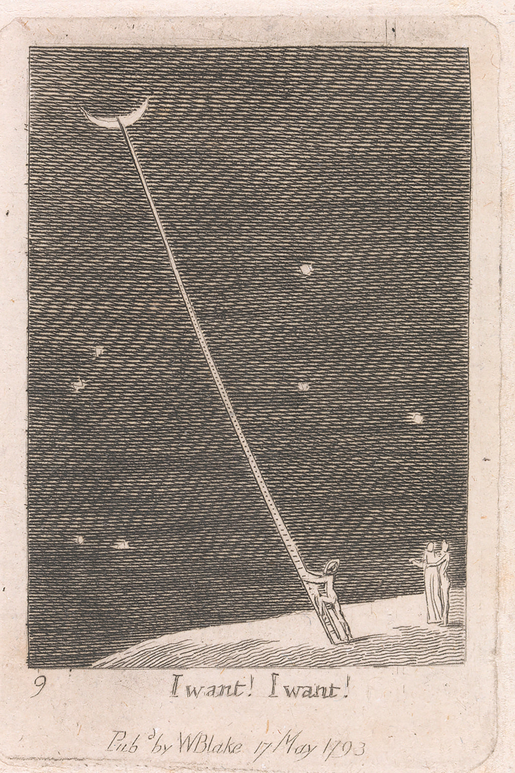 ¡Quiero! ¡Quiero! Lámina 11 de Las Puertas del Paraíso de William Blake, 1793 - Postal