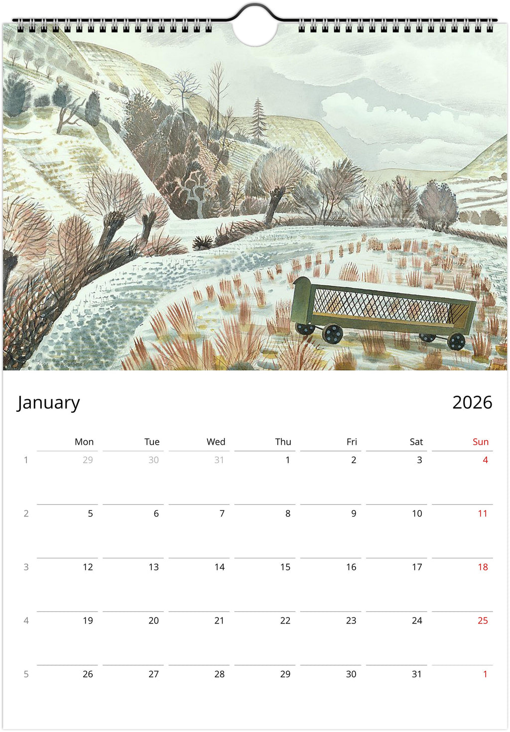 December Eric Ravilious Eric Ravilious Calendar 2026 – Flashback Shop
