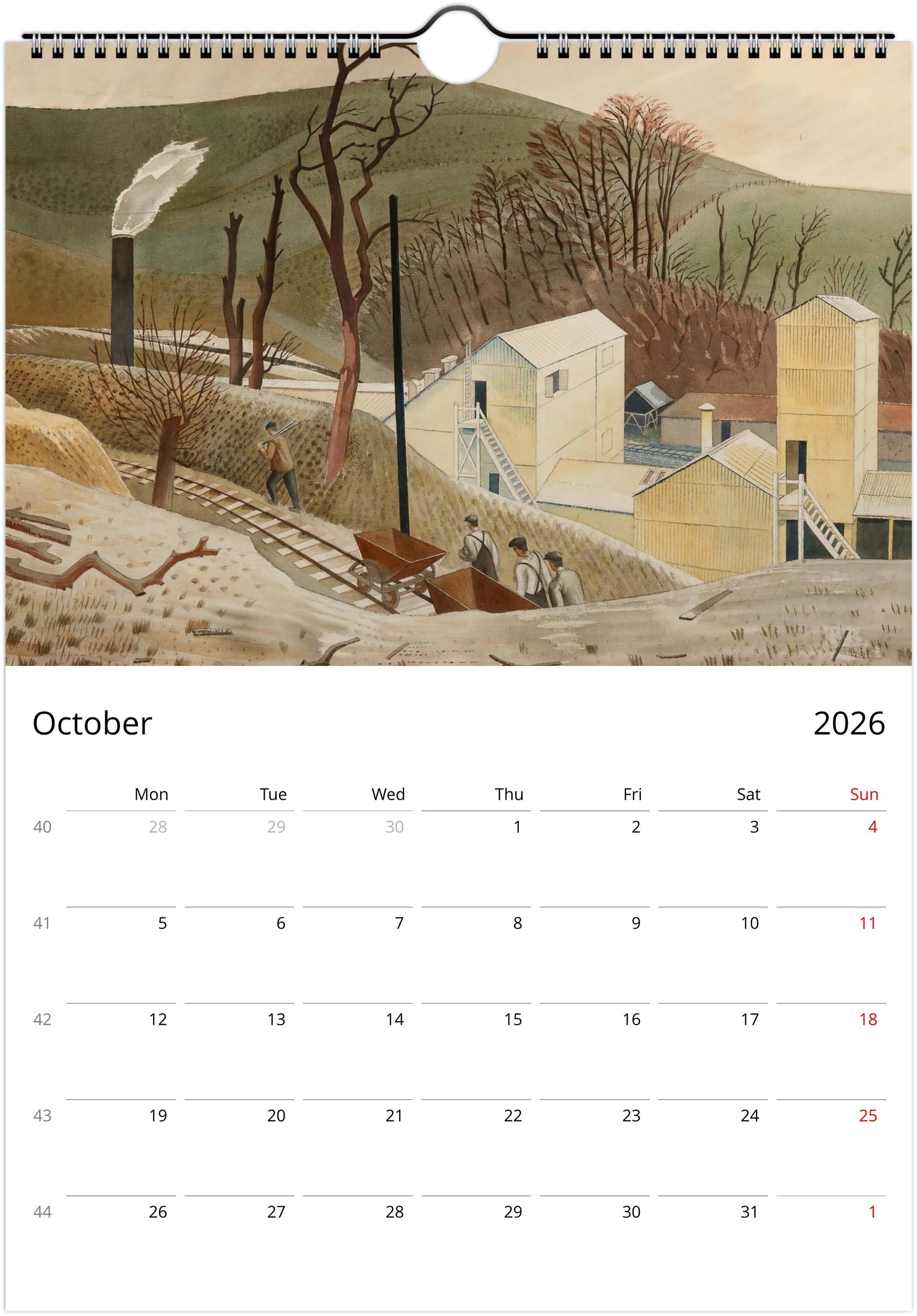 Calendario 2025 de Eric Ravilious