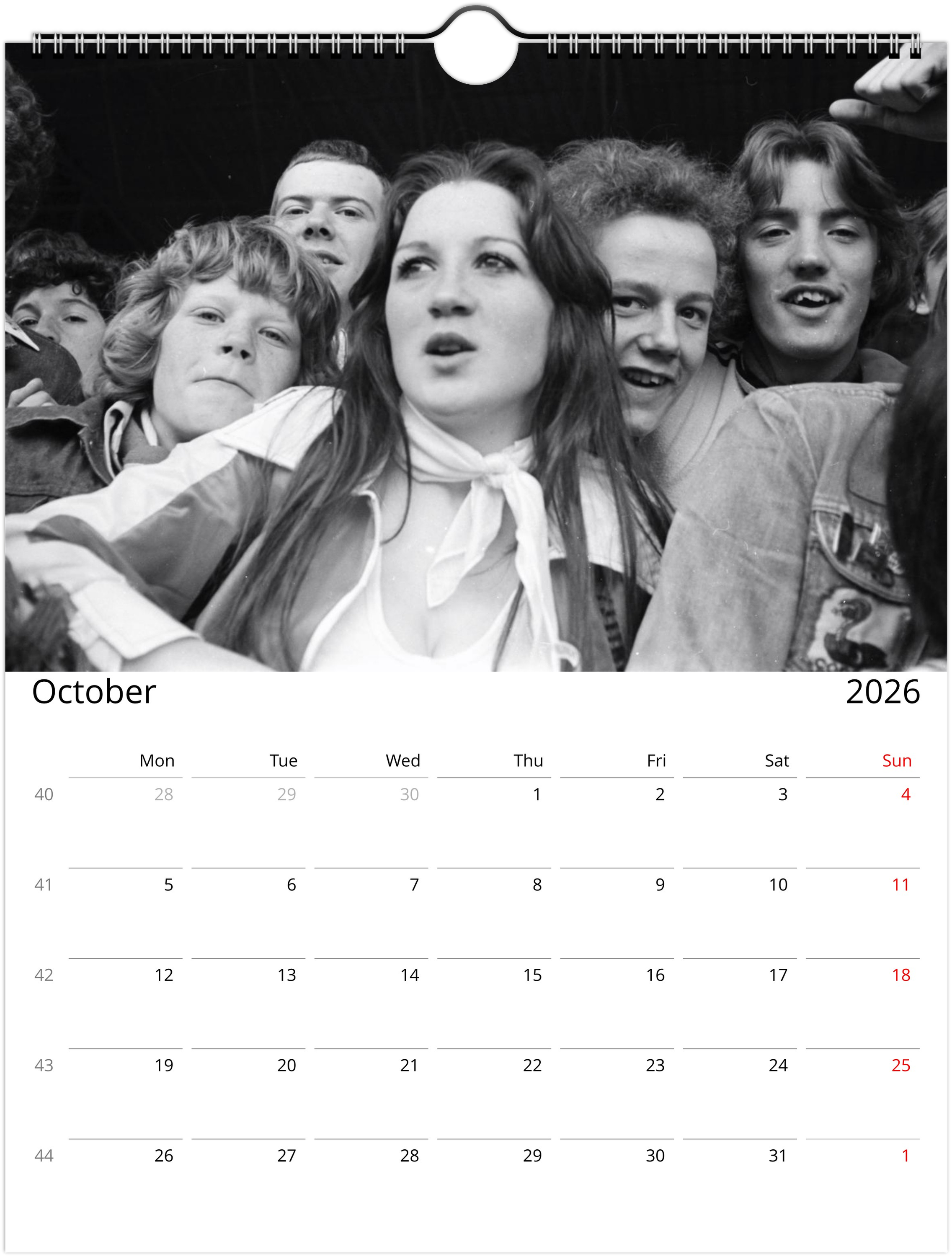 Calendario 2025 de los aficionados del Manchester United de los años 70