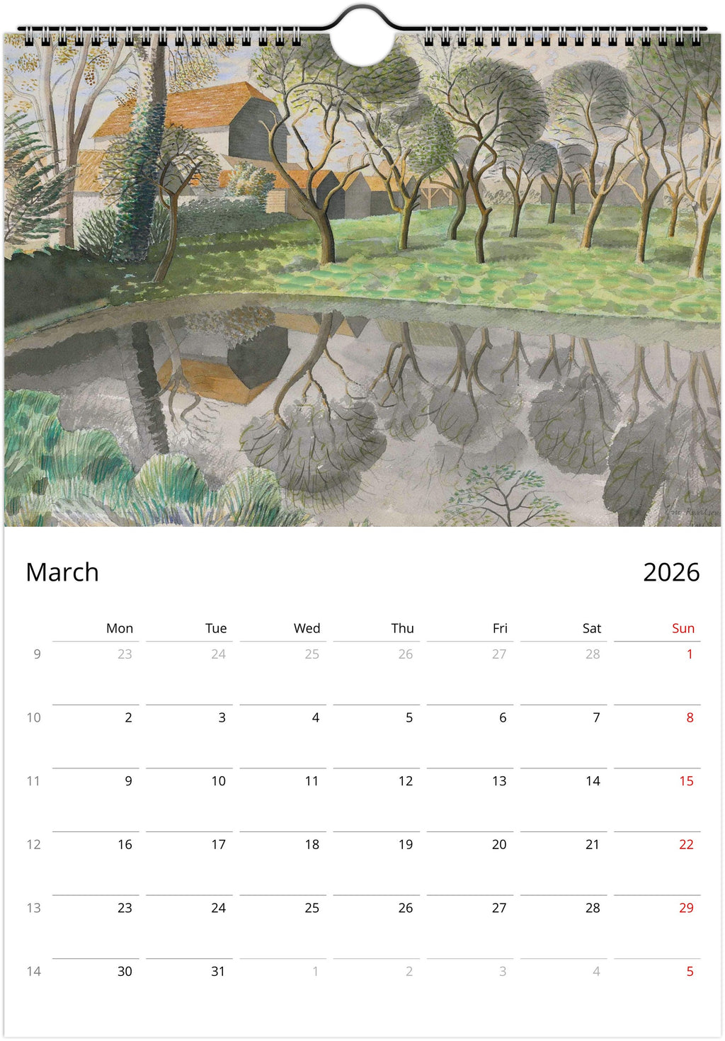 Calendario 2025 de Eric Ravilious