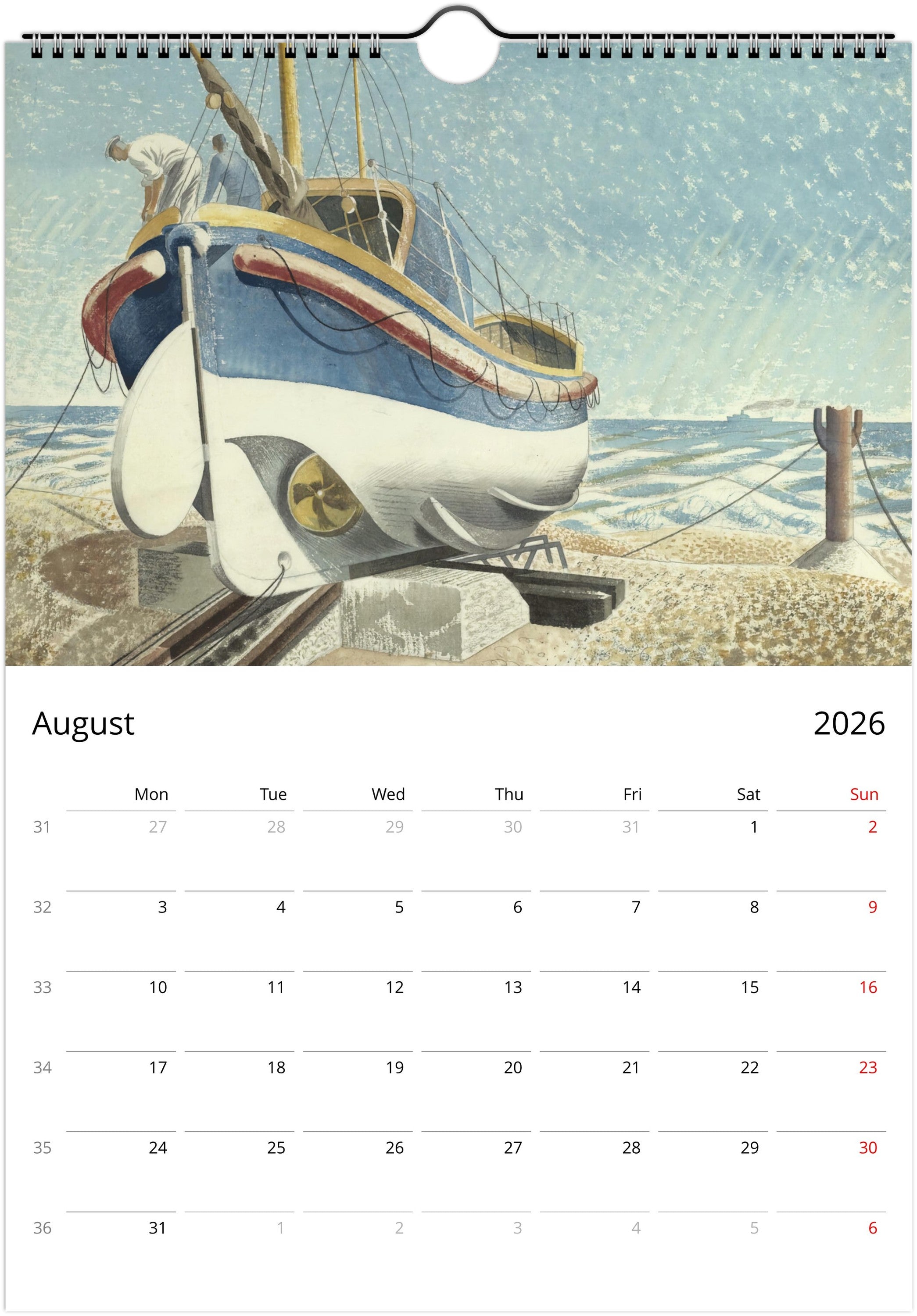Calendario 2025 de Eric Ravilious