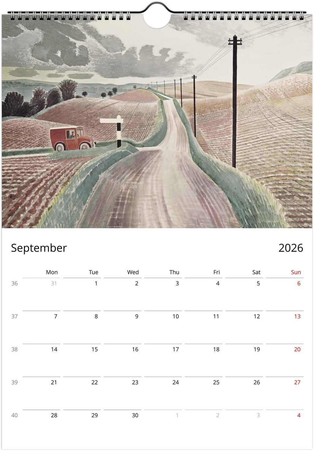 Calendario 2025 de Eric Ravilious