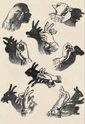 Hand shadows from Antique Childrens Book, Home Lessons, Learning Made Pleasant By Means of Pictures and Stories; George Routledge & Sons, 1886 - postcard